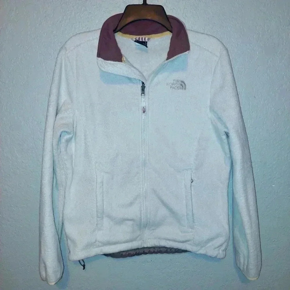 The North Face Sweaters - The North Face Fleece Jacket Off White Womens Medium Zip Pockets